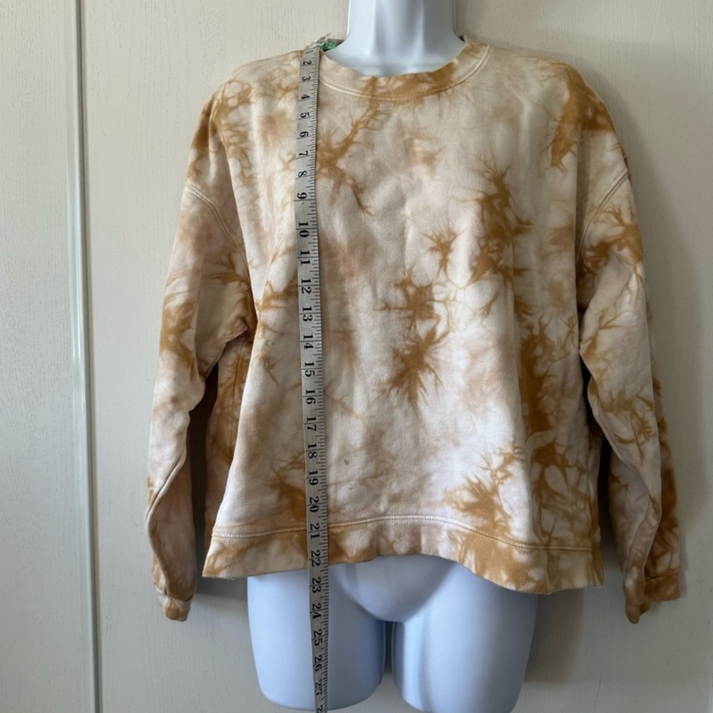 Madewell Women's Neutral Brown/White Tie Dye Do Well Crew Neck Sweatshirt- Large - Picture 3 of 4